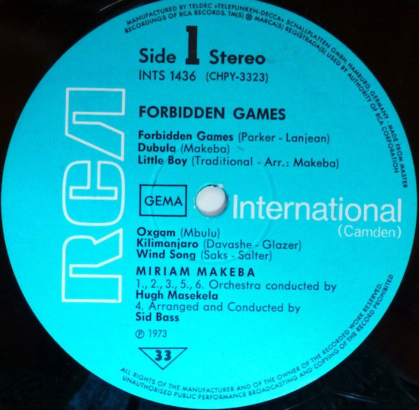 Miriam Makeba : Forbidden Games (LP, Comp)