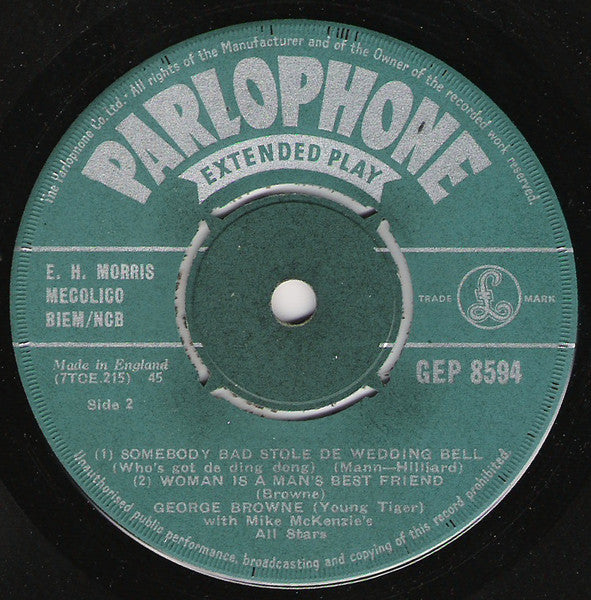 George Browne With Mike Mckenzie's All Stars And The Ebonaires (2) : Calypso Time (7", EP)