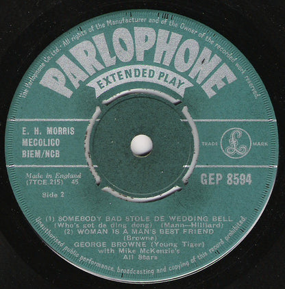 George Browne With Mike Mckenzie's All Stars And The Ebonaires (2) : Calypso Time (7", EP)