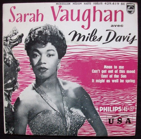 Sarah Vaughan Avec Miles Davis : Sarah Vaughan Avec Miles Davis (7", EP, Mono)