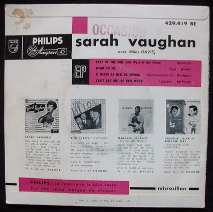 Sarah Vaughan Avec Miles Davis : Sarah Vaughan Avec Miles Davis (7", EP, Mono)