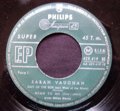 Sarah Vaughan Avec Miles Davis : Sarah Vaughan Avec Miles Davis (7", EP, Mono)