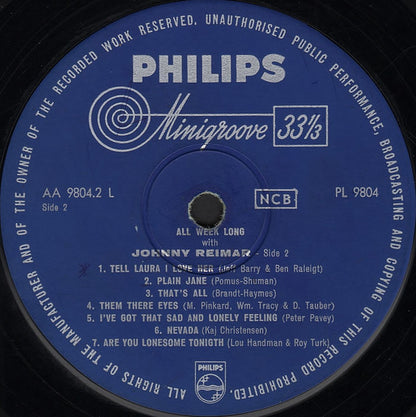 Johnny Reimar : All Week Long With Johnny Reimar (LP, Album)