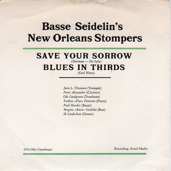 Basse Seidelin's New Orleans Stompers : Liveoptagelse Fra Basin Street Club, Kbh. (7")