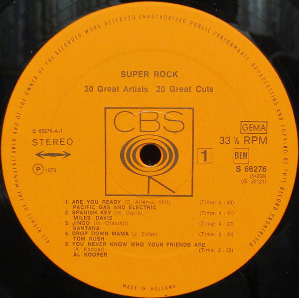 Various : Super Rock - 20 Great Artists 20 Great Cuts (2xLP, Comp, Gat)