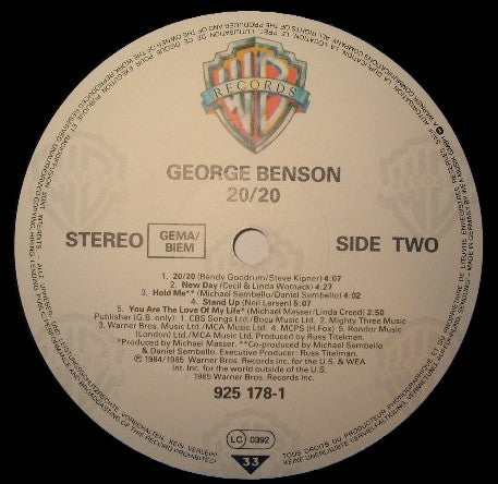 George Benson : 20/20 (LP, Album)