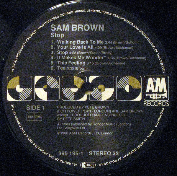 Sam Brown : Stop! (LP, Album)