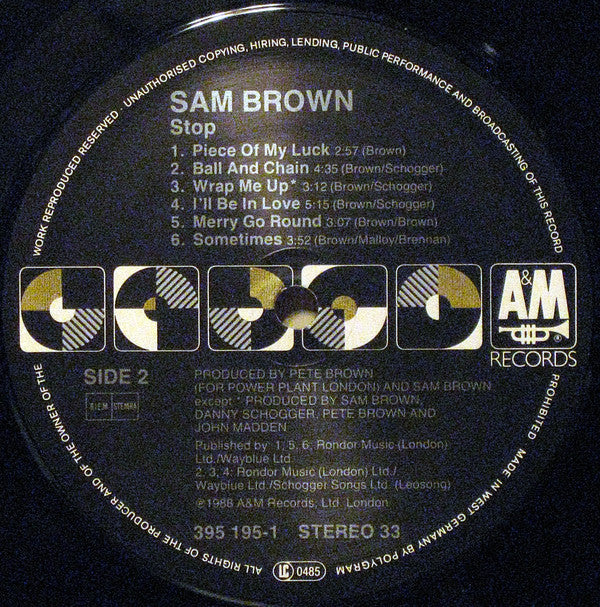 Sam Brown : Stop! (LP, Album)