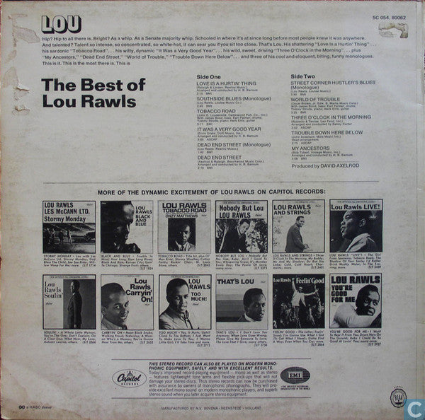 Lou Rawls : The Best Of Lou Rawls (LP, Comp, RE)