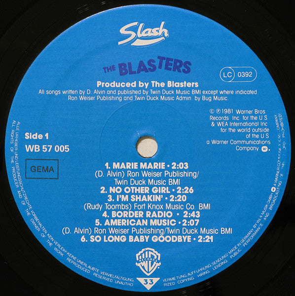 The Blasters : The Blasters (LP, Album)