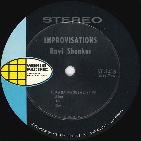 Ravi Shankar : Improvisations & Theme From Pather Panchali (LP, Album, RE)