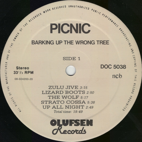 Picnic : Barking Up The Wrong Tree (LP, Album)