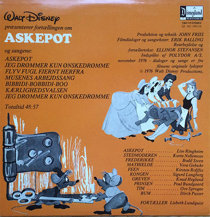 Various : Walt Disney's Præsenterer Fortællingen Om Askepot (LP)