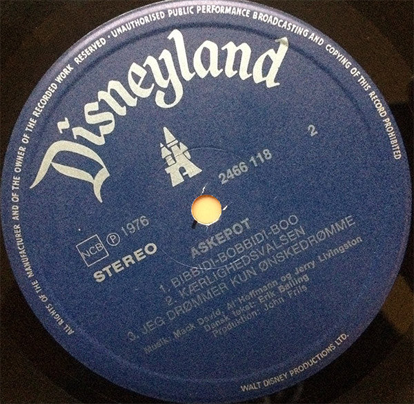 Various : Walt Disney's Præsenterer Fortællingen Om Askepot (LP)