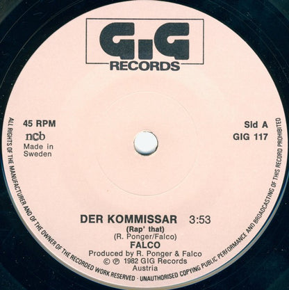 Falco : Der Kommissar / Helden Von Heute (7", Single)
