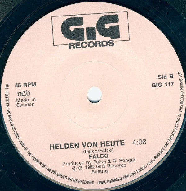 Falco : Der Kommissar / Helden Von Heute (7", Single)