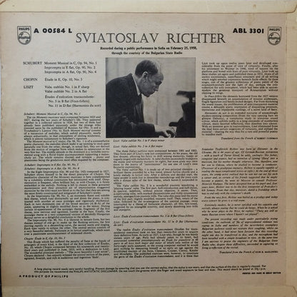 Sviatoslav Richter : Liszt \ Schubert \ Chopin (LP, Mono)