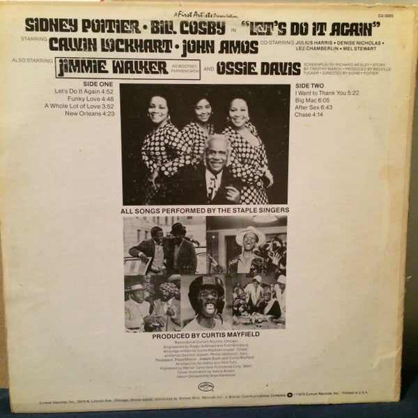 The Staple Singers ● Music By Curtis Mayfield : Let's Do It Again (Original Soundtrack) (LP, Album, Pit)