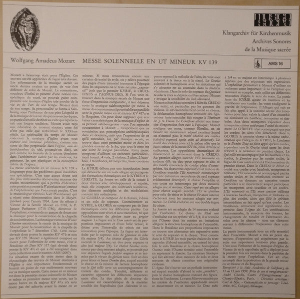 Wolfgang Amadeus Mozart : Waisenhausmesse (LP, Album)