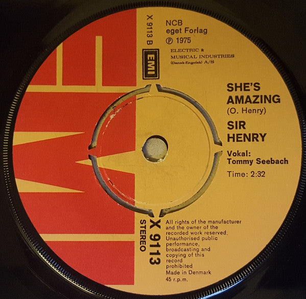 Sir Henry & His Butlers : Long Live The Soul Of Rock'n Roll / She's Amazing (7", Single)