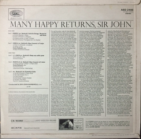 Sir John Barbirolli : Many Happy Returns, Sir John (LP)