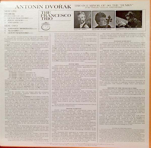 Antonín Dvořák - Francesco Trio : Trio In E Minor, Op. 90, The "Dumky" (LP, Album)