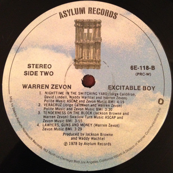 Warren Zevon : Excitable Boy (LP, Album, PRC)