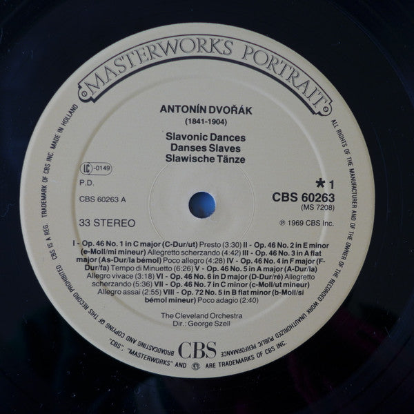 Antonín Dvořák, The Cleveland Orchestra, George Szell : Slavonic Dances (LP, Album)