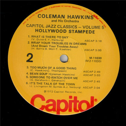 Coleman Hawkins And His Orchestra : Hollywood Stampede (LP, Comp, Mono, Yel)