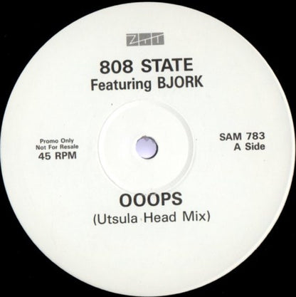 808 State Featuring Björk : Ooops (Remix) (12", Promo)