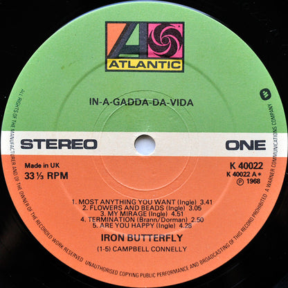 Iron Butterfly : In-A-Gadda-Da-Vida (LP, Album, RE)