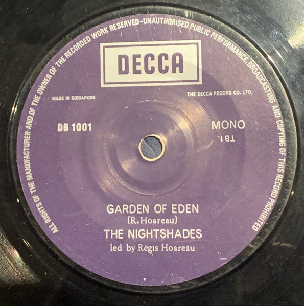 Regis Hoareau And The Nightshades (4) : Two Songs Of The Islands Praslin And La Digue (7", Single, Mono)