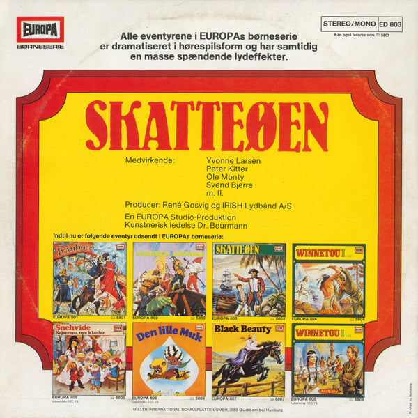 Yvonne Larsen, Peter Kitter, Ole Monty, Svend Bjerre : Skatteøen (LP)