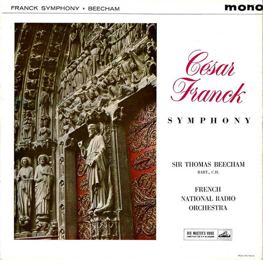 César Franck, Sir Thomas Beecham, Orchestre National De France : Symphony (LP, Album, Mono)