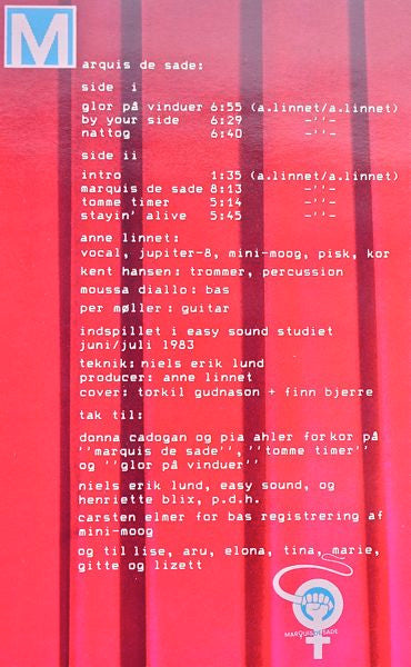 Anne Linnet : Marquis De Sade (LP, Album, RE, Red)