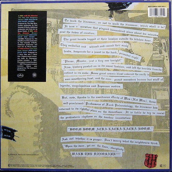 Was (Not Was) : Walk The Dinosaur (12", Maxi)