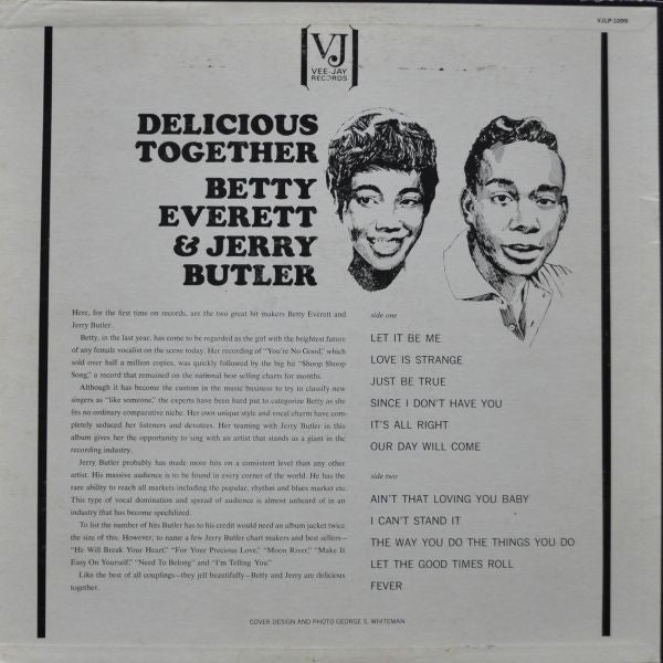 Betty Everett & Jerry Butler : Delicious Together (LP, Album, Mono, ARP)