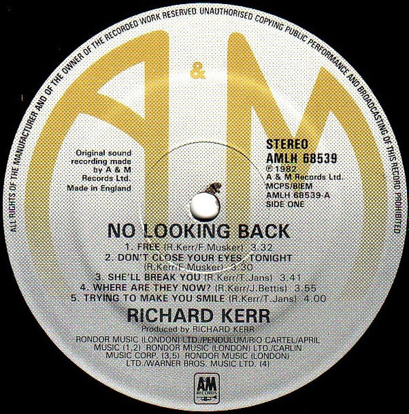 Richard Kerr : No Looking Back (LP, Album)