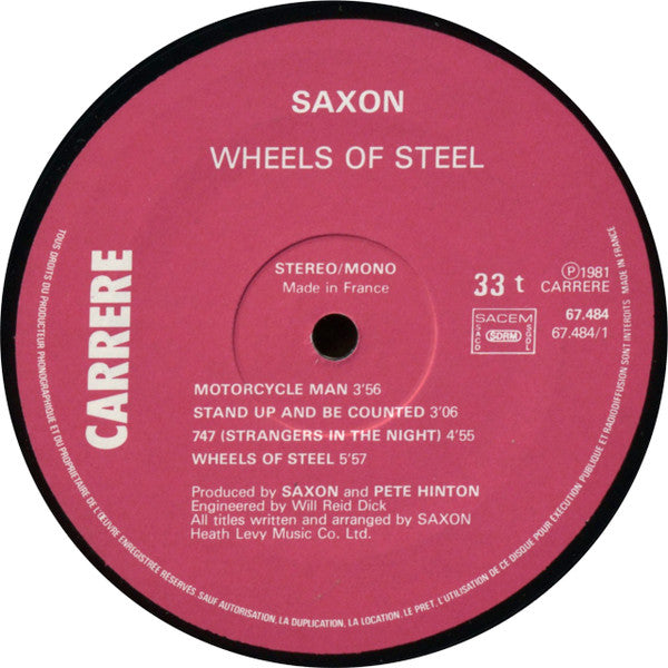 Saxon : Wheels Of Steel (LP, Album, RP)