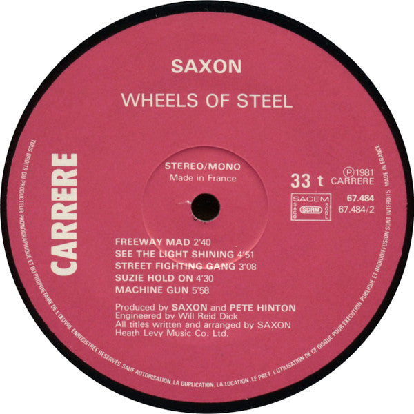 Saxon : Wheels Of Steel (LP, Album, RP)