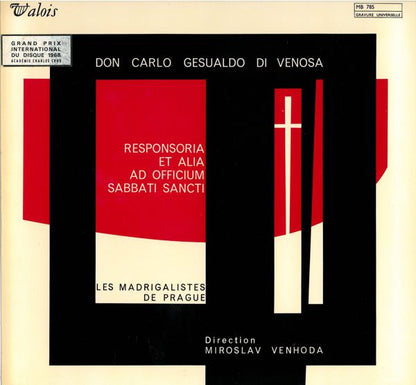 Carlo Gesualdo, Prague Madrigal Singers, Miroslav Venhoda : Responsoria Et Alia Ad Officium Sabbati Sancti (LP)