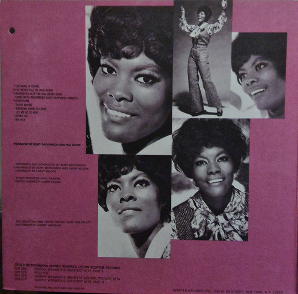 Dionne Warwick : I'll Never Fall In Love Again (LP, Album, RP)