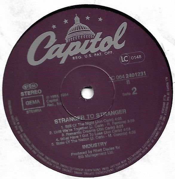 Industry (2) : Stranger To Stranger (LP, Album)