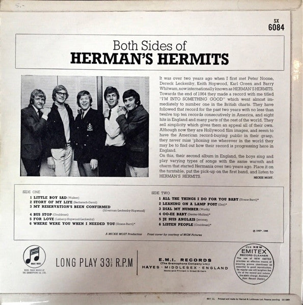 Herman's Hermits : Both Sides Of Herman's Hermits (LP, Album, Mono)