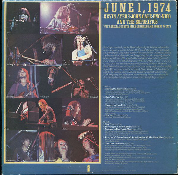 Kevin Ayers - John Cale - Brian Eno - Nico (3) : June 1, 1974 (LP, Album)