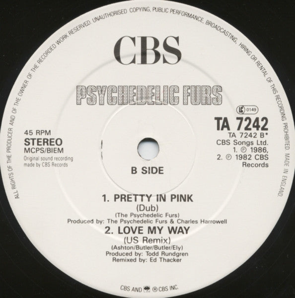 The Psychedelic Furs : Pretty In Pink (12", Single)