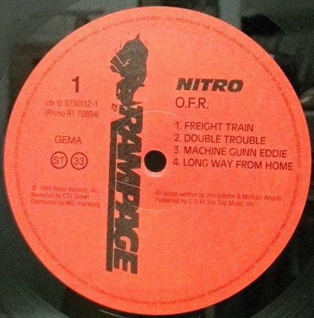 Nitro (25) : O.F.R. (Out Fucking Rageous) (LP, Album)