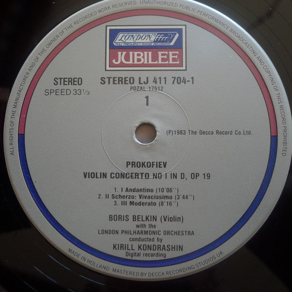 Sergei Prokofiev - Boris Belkin • Kiril Kondrashin • Rudolf Barshai • London Philharmonic Orchestra : Violin Concertos - No.1 In D Major, Op.19 • No.2 In G Minor, Op.63 (LP, Album)