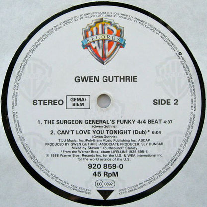 Gwen Guthrie : Can't Love You Tonight (12")