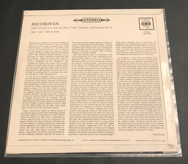 Isaac Stern, Leonard Rose, Eugene Istomin - Eugene Ormandy, The Philadelphia Orchestra - Ludwig van Beethoven : Gala Performance! / Beethoven Triple Concerto (LP, Album)